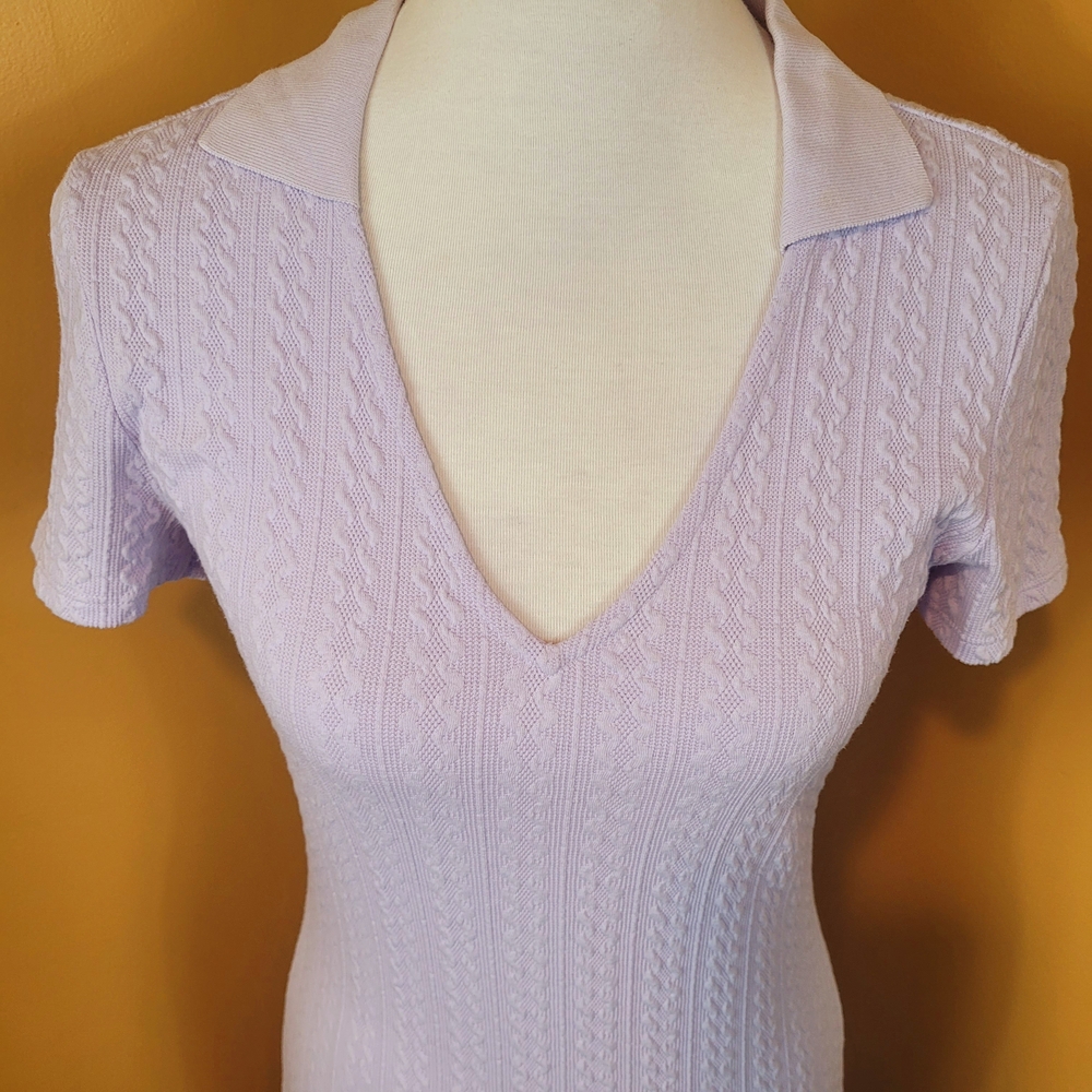 H&M Lilac Knit V-Neck Dress - Picture 2 of 7
